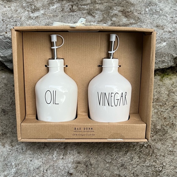 Rae Dunn OIL & VINEGAR Ceramic Set - Picture 2 of 3
